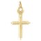 French 18 Karat Yellow Gold Chiseled Regional Cross Pendant, 1950s 1