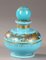 Early 19th Century Perfume Bottle in Turquoise Opaline, 1820s, Set of 4 2