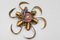 Hollywood Regency Style Gilt Metal 6-Light Oak Leaf Flush Mount, 1970s, Image 17