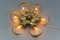 Hollywood Regency Style Gilt Metal 6-Light Oak Leaf Flush Mount, 1970s, Image 4