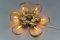 Soporte al ras de hoja de roble en seis luces estilo Hollywood Regency, años 70, Imagen 4