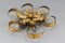 Hollywood Regency Style Gilt Metal 6-Light Oak Leaf Flush Mount, 1970s, Image 7