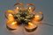 Hollywood Regency Style Gilt Metal 6-Light Oak Leaf Flush Mount, 1970s, Image 6