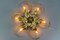 Hollywood Regency Style Gilt Metal 6-Light Oak Leaf Flush Mount, 1970s, Image 3