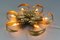 Hollywood Regency Style Gilt Metal 6-Light Oak Leaf Flush Mount, 1970s, Image 5