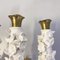 Italienische Mid-Century Wandlampen aus Messing & weiß floraler Keramik von Luigi Zortea, 1949, 5 . Set 10