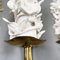 Mid-Century Italian Brass and White Floral Ceramic Wall Lamps attributed to Luigi Zortea, 1949, Set of 5, Image 14