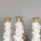 Mid-Century Italian Brass and White Floral Ceramic Wall Lamps attributed to Luigi Zortea, 1949, Set of 5 6