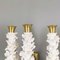 Mid-Century Italian Brass and White Floral Ceramic Wall Lamps attributed to Luigi Zortea, 1949, Set of 5, Image 6