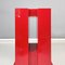 Mid-Century Italian Geometric Pedestal in Red Lacquered Wood, 1980s 5