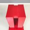 Mid-Century Italian Geometric Pedestal in Red Lacquered Wood, 1980s 4