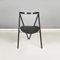 Italian Modern Black Metal Chair with Round Rubber Seat attributed to Zeus, 1990s 3