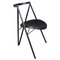 Italian Modern Black Metal Chair with Round Rubber Seat attributed to Zeus, 1990s 1
