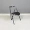 Italian Modern Black Metal Chair with Round Rubber Seat attributed to Zeus, 1990s 2