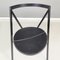 Sedia moderna in metallo nero con sedile rotondo in gomma attribuita a Zeus, Italia, anni '90, Immagine 7