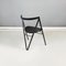 Italian Modern Black Metal Chair with Round Rubber Seat attributed to Zeus, 1990s 5