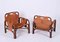 Mid-Century Bamboo and Leather Italian Armchairs and Table by Tito Agnoli, 1960s, Set of 3, Image 3