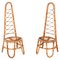 High Back Rattan Chairs, Italy, 1960s, Set of 2 1