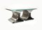 Coffee Table in Steel and Glass attributed to Francois Monnet for Kappa, France, 1970s 5