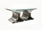 Coffee Table in Steel and Glass attributed to Francois Monnet for Kappa, France, 1970s, Image 5