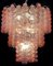 Dreistufiger Kronleuchter aus Muranoglas mit 48 rosa Gläsern, 1989 12