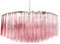 Lámpara de araña de cristal de Murano con 101 vasos de tubo rosa, años 90, Imagen 5