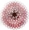 Lámpara de araña de cristal de Murano con 101 vasos de tubo rosa, años 90, Imagen 10