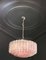 Lámpara de araña de cristal de Murano con 101 vasos de tubo rosa, años 90, Imagen 2