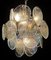 Lámpara de araña italiana vintage de Murano con 24 discos de grano iridiscente, años 90, Imagen 9