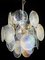 Lámpara de araña italiana vintage de Murano con 24 discos de grano iridiscente, años 90, Imagen 10