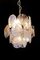 Lámpara de araña italiana vintage de Murano con 24 discos de grano iridiscente, años 90, Imagen 5