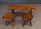 Brutalist Coffee Table with Stools, 1970, Set of 3 1