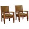 Danish Art Deco Armchairs in Oak and Fabric, 1940s, Set of 2 1
