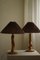 Lámparas de mesa escandinavas esculturales de madera orgánica, años 70. Juego de 2, Imagen 2