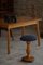 Vintage Scandinavian Wooden Stool with Original Fabric, 1950s 4