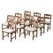 Razorblade Chairs in Oak and Bouclé by Henning Kjærnulf, 1960, Set of 10, Image 1
