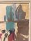 Statuette sedute, anni '50, pastello e acquarello, con cornice, Immagine 7