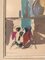 Sitzende Figuren, 1950er, Pastell & Aquarell, Gerahmt 8