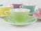 Pastellfarbene Mid-Century Gänseblümchen Kaffeetassen aus Porzellan von Lilien, Österreich, 1950er, 12 Set 6