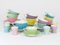 Tazas de café Daisy Mid-Century de porcelana en colores pastel de Lilien, Austria, años 50. Juego de 12, Imagen 8