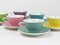 Mid-Century Pastel Porcelain Daisy Coffee Cups from Lilien, Austria, 1950s, Set of 12, Image 2