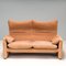 Tan Maralunga Two-Seater Sofa attributed to Vico Magistretti for Cassina, 1990s 4