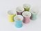 Mid-Century Pastel Daisy Porcelain Egg Cups from Lilien, Austria, 1950s, Set of 6 12