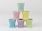 Mid-Century Pastel Daisy Porcelain Egg Cups from Lilien, Austria, 1950s, Set of 6 13