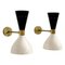 Italian Sconces in Aluminum and Brass, 1950s, Set of 2 1