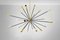 Italienischer Sputnik Kronleuchter aus Messing, 1950er 4