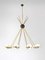 Mid-Century Italian Brass Opaline Chandelier from Stilnovo 3