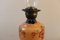 Lámpara de aceite victoriana con depósito naranja, opaco y estampado floral, Imagen 4