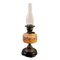 Victorian Oil Lamp with Orange, Opaque and Floral Patterned Reservoir, Image 1