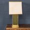 Vintage Italian Brass and Green Felt Lamp, 1970 3